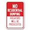Signmission 18 in Height, 0.12 in Width, Aluminum, 12" x 18", A-1218 No Dumping - Resident A-1218 No Dumping - Resident - alternate 1